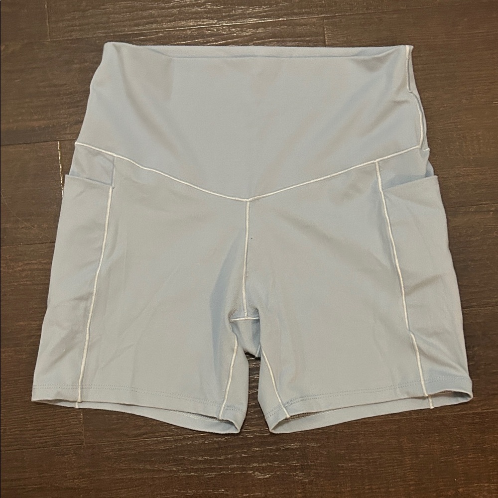 Women's Light Blue High-Waisted Shorts
